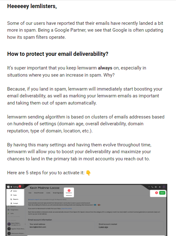 Newsletter Btob - Lemlist
