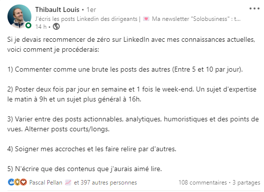 Am&eacute;liorer son contenu LinkedIn demande du travail