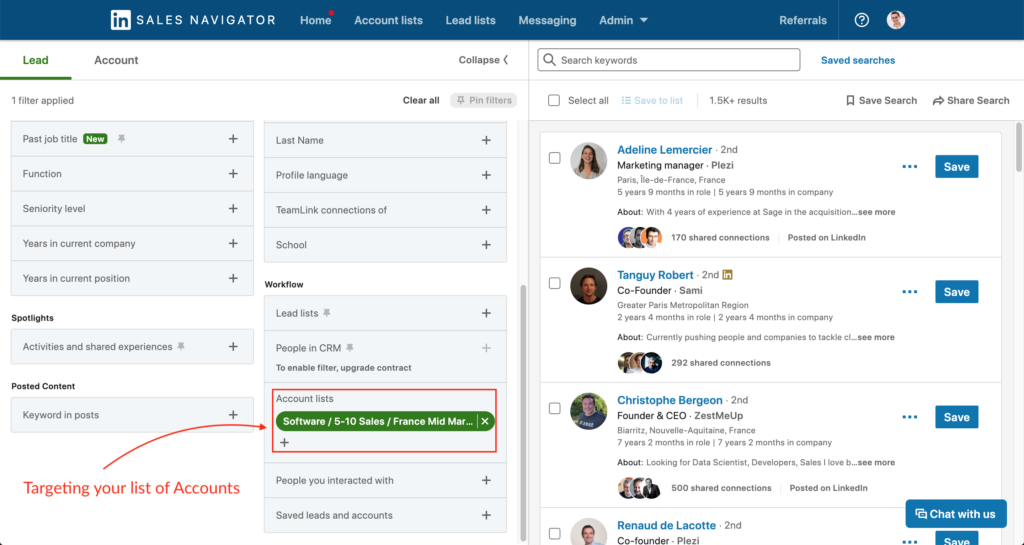 Sales Nav - Account to Persona