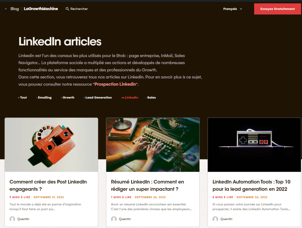 linkedin blog articles fr