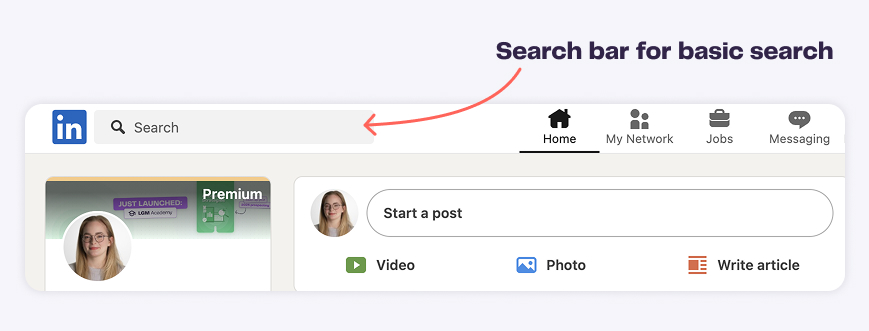 Pesquisar empresas no LinkedIn com pesquisa b&aacute;sica