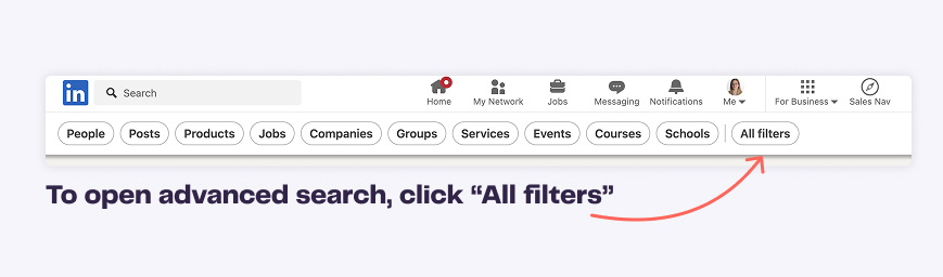 Pesquisar empresas no LinkedIn com pesquisa avan&ccedil;ada