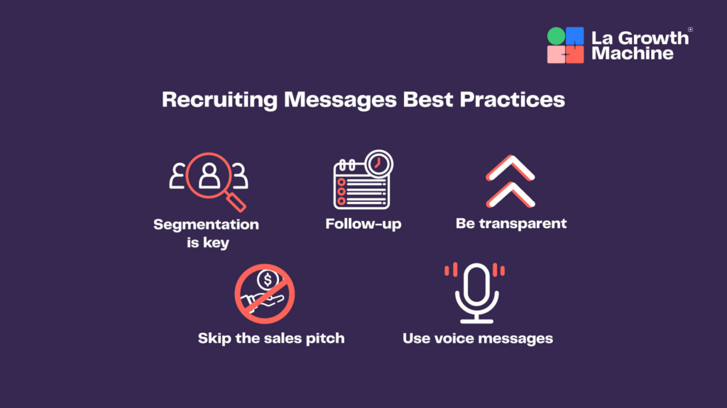 Recruiting messages best practices