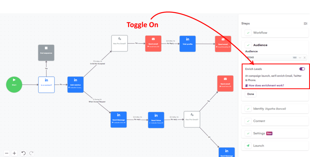 enrichissement de donn&eacute;es avec La Growth Machine
