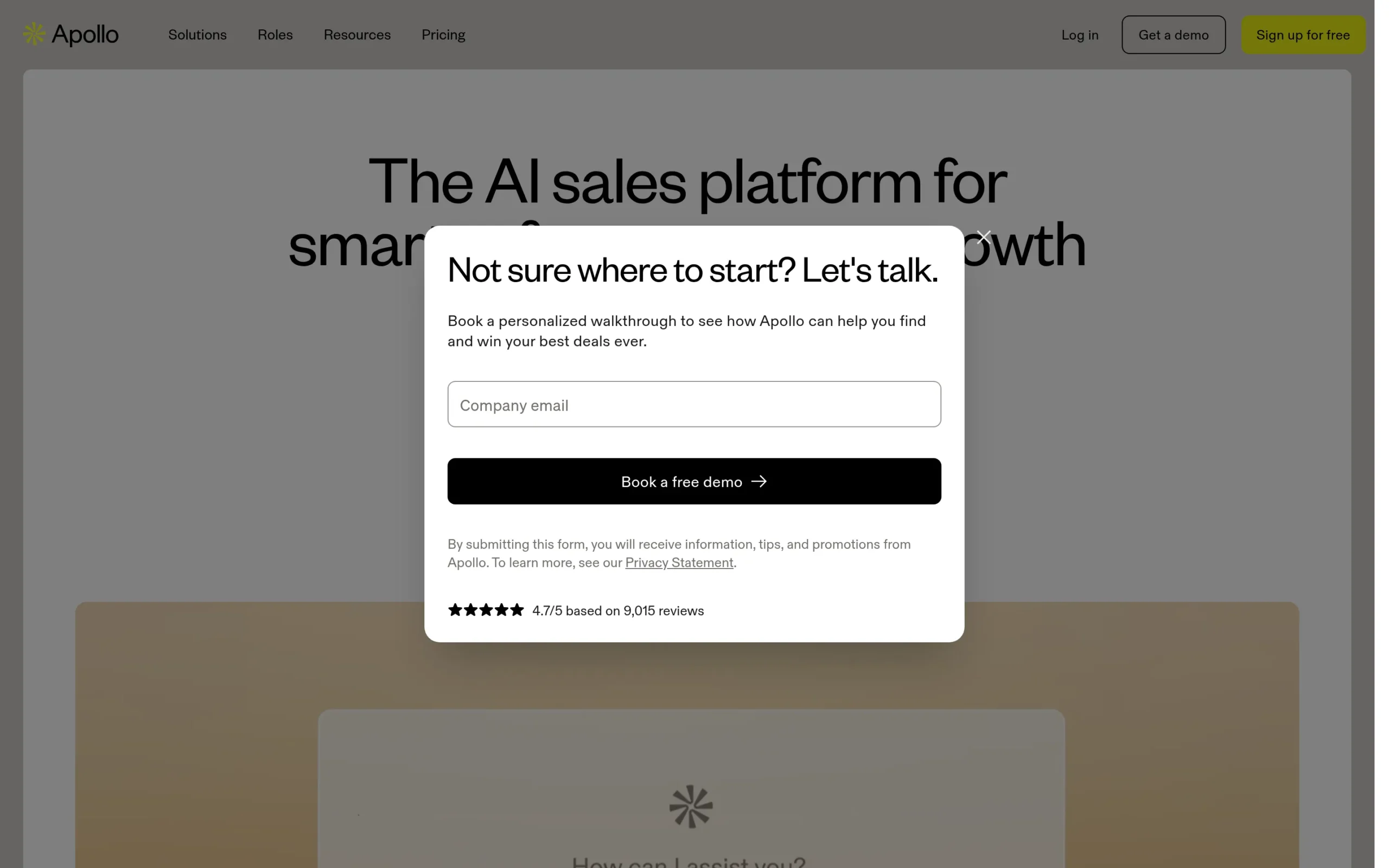 Apollo interface showing key features and dashboard