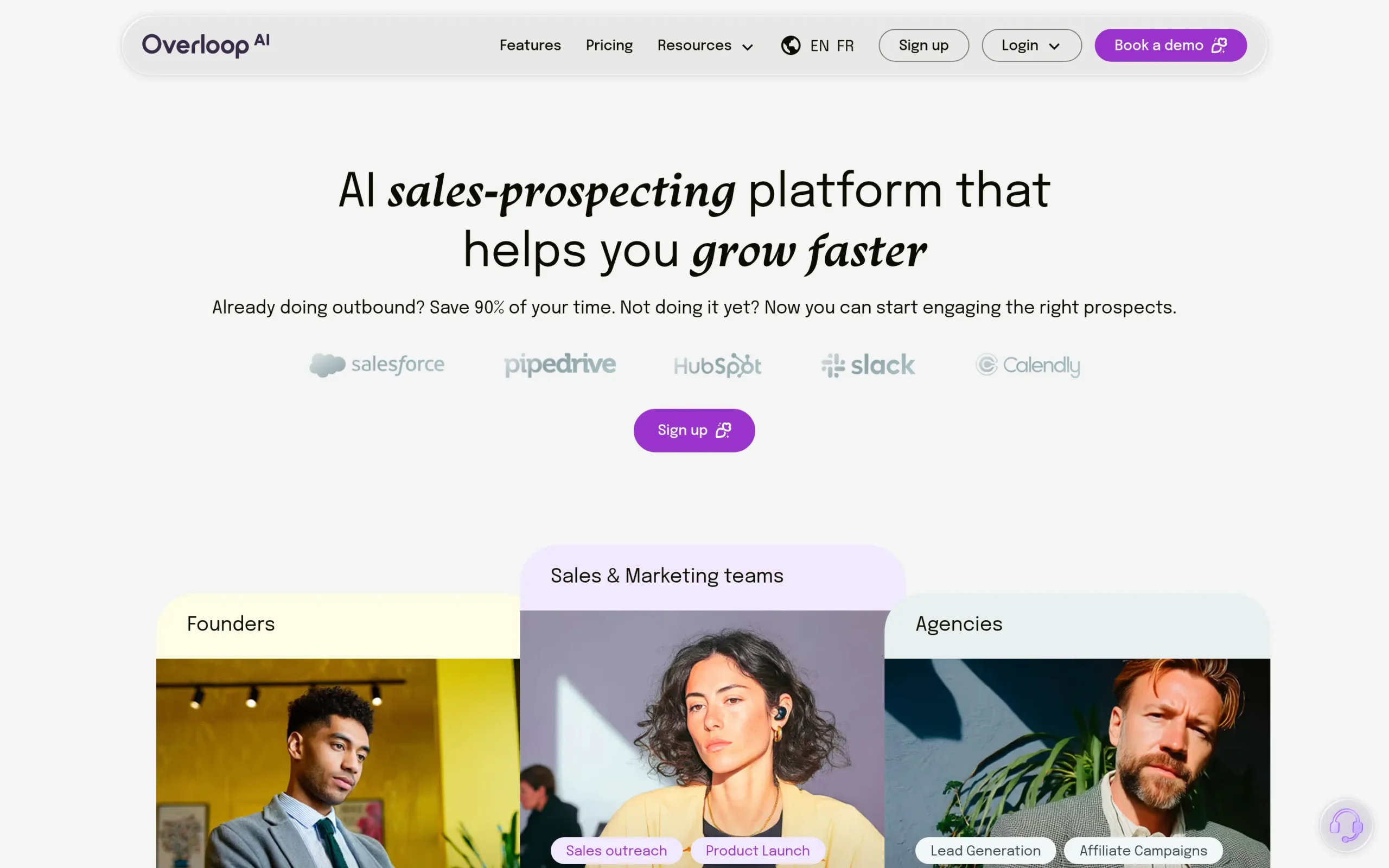 Overloop interface showing multichannel sequences and prospecting database